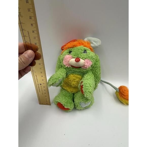 Vintage 1985 Popples Putter Small Stuffed Lime Green/Orange 6" Plush Rare Potato - Picture 2 of 4